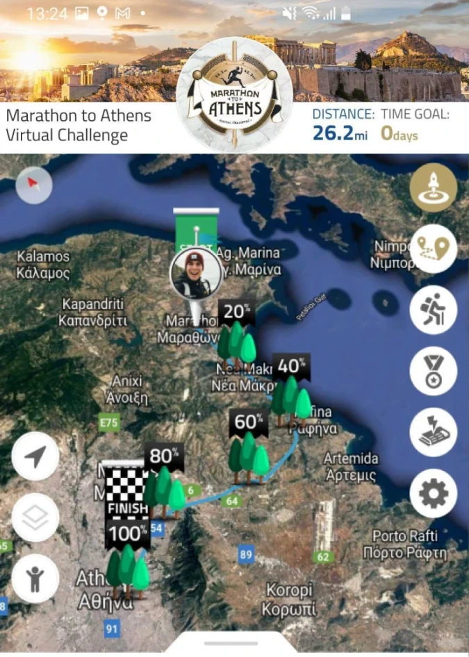 Virtually travel to Marathon to Athens