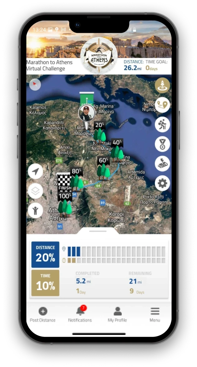 Virtually travel to Marathon to Athens