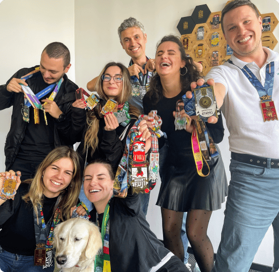 The Conqueror team celebration