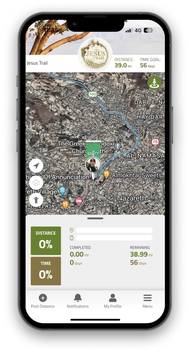 Virtually travel to Jesus Trail